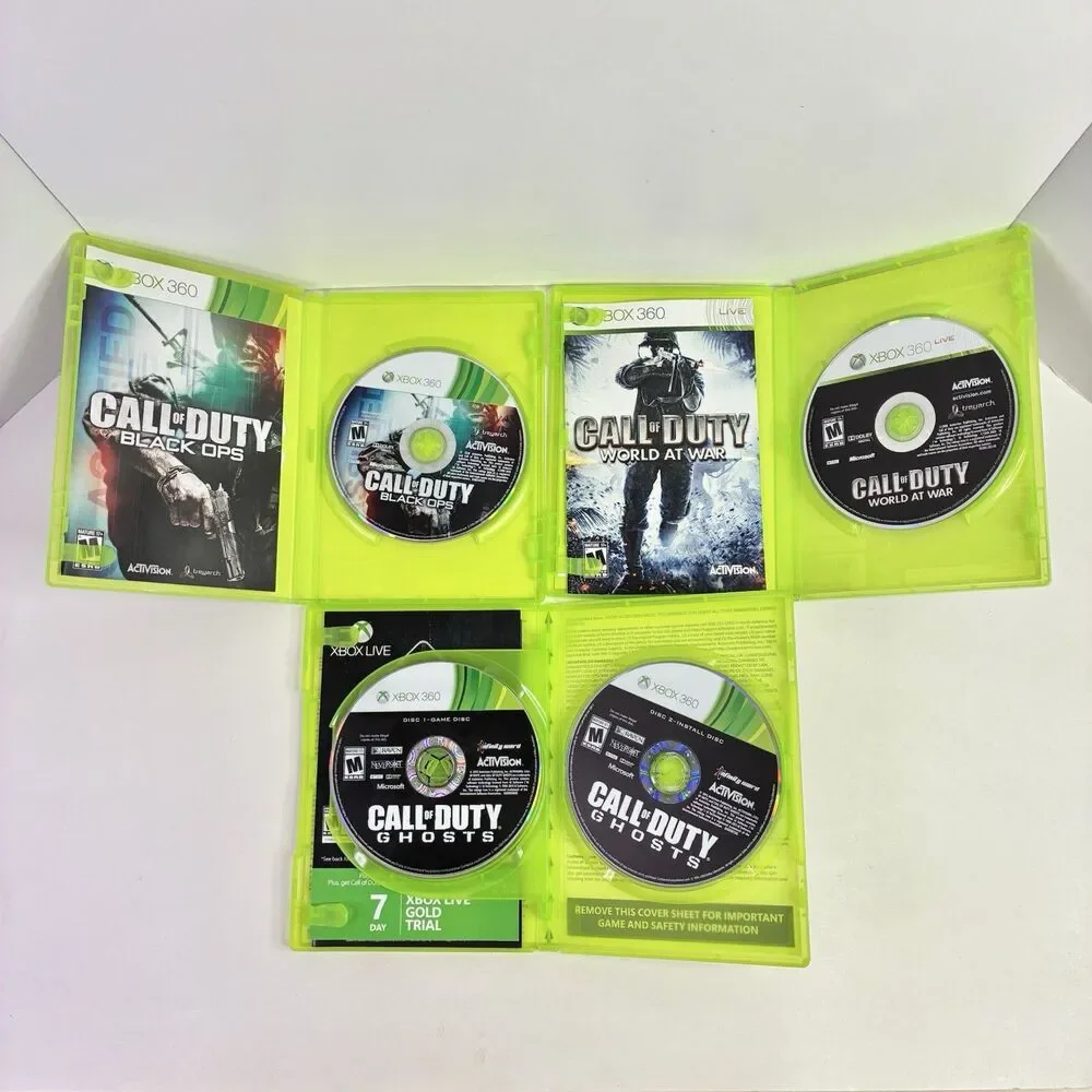 Call of Duty Xbox360 6 game lot: CoD4:MW, WaW, MW2, Black Ops, MW3, Ghosts